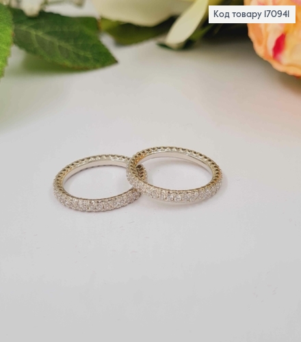 Кольцо родованное, в камнях, Xuping 18K 170941 фото 1