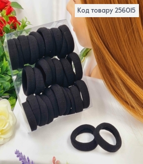 Резинка микрофибра Китай 4 см  30 шт/уп (чорная) качественная тугая 256015 фото