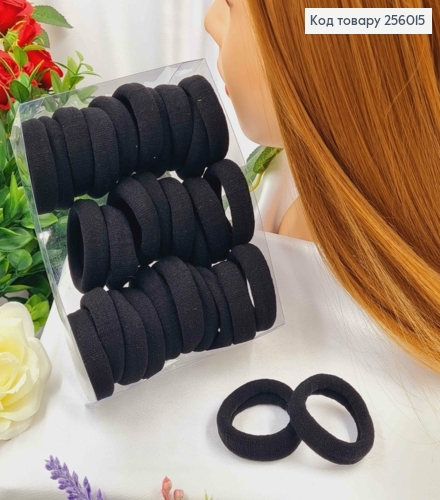 Резинка микрофибра Китай 4 см  30 шт/уп (чорная) качественная тугая 256015 фото 1