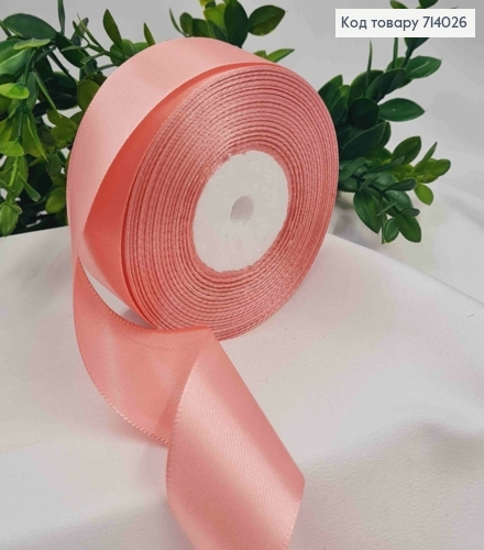 Лента атласная БЛИДО-РОЖЕВАЯ (цвет 075), ширина 4см, длина 36 ярдов (33м) 714026 фото 1