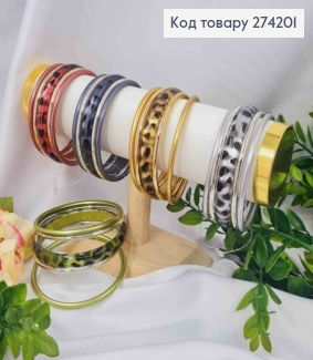 Набор браслетов пластиковых, 5шт/уп, диаметр 7,5см, Цвета в ассортименте. 274201 фото