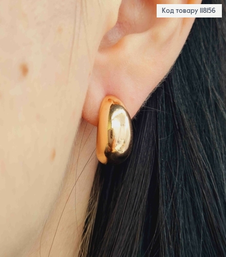 Сережки гвіздки вигнута Краплинка, 1,6см, XUPING 18K 118156 фото 3