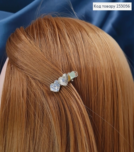 Заколка стрела металл сердце  золотая 3 см в ас.12 шт/уп. 233056 фото 2