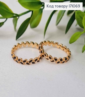 Кольцо имитация веточки с черной эмалью, Xuping 18К. 171069 фото