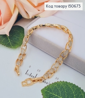 Браслет "Леди" с камнями, длина 17+2см, Xuping 18К 150673 фото