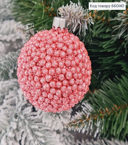 Іграшка куля 60мм Декор РОЖЕВИЙ, Україна 660140 фото 1