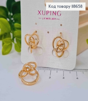 Серьги кольца "Иллюзия", 1,3см, Xuping 18К 118658 фото