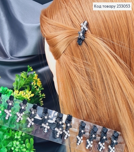 Заколка стрела металл бабочка черный 3 см в ас.12 шт/уп. 233053 фото 1