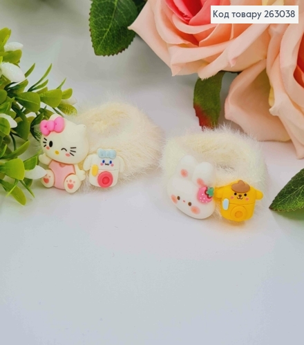 Резинка детская, Пушок, молочного цвета с Ушами и зверушками 263038 фото 1