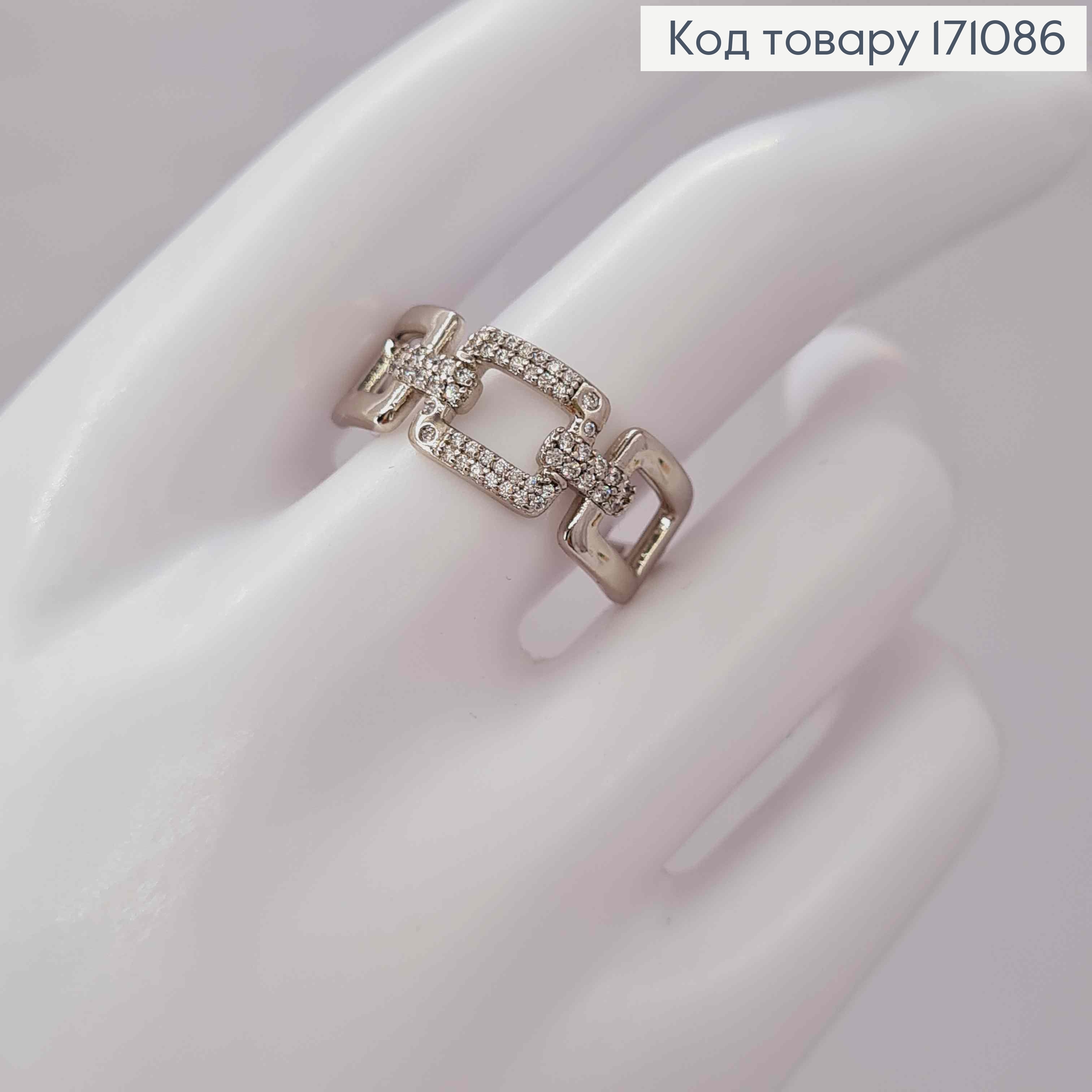 Кольцо родованное "Оливия" украшено Блестящими камнями, Xuping 171086 фото 2