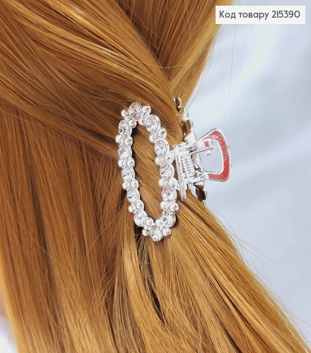 Краб металл,Овальный в камешках, серебряного цвета, 4см 215390 фото 2