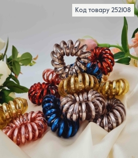 Резинка пружинка, об'ємна, 5см, Металік, Кольори в асорт. 252108 фото