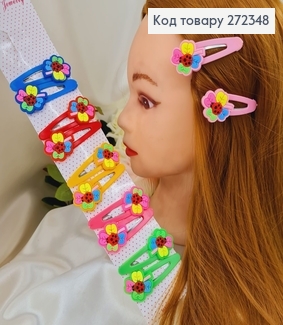 Заколка детская Тик-так  Цветочек(12шт)в асор. 272348 фото