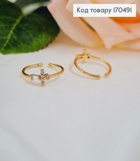 Кольцо на фалангу Хрестик  з камінцями Xuping 18K 170491 фото
