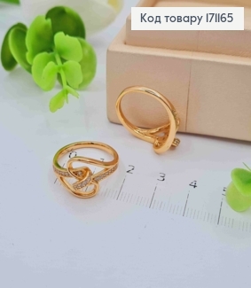 Кольцо "Узелок" украшено Блестящими камнями, Xuping 18К 171165 фото