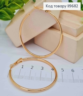 Серьги кольца Классические, диаметр 4,5см, итальянская застежка, Xuping 18К 119682 фото