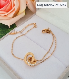 Браслет 17+5 см Римские часы "Время, проведённое вместе" с камушками, цвет золотой, Stainless Steel 240253 фото