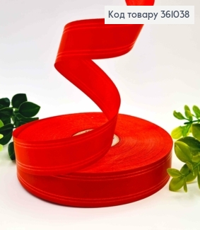 Лента полипропиленовая, КРАСНАЯ, с кантом, шир. 2см, дл. 100ярд. 361038 фото