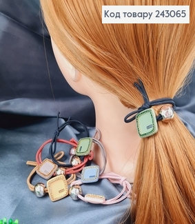 Резинка подвійна з брошкою квадратом в асорт. 243065 фото