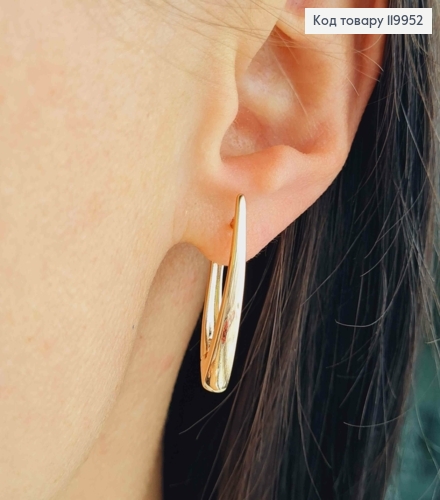 Серьги "Стрели", длина 2,7см, английская застежка, Xuping 18K 119952 фото 1