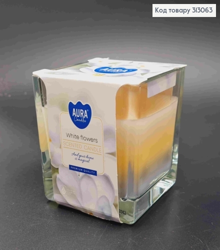 Аромасвечка стакан WHITE FLOWERS 170 г/32год., snk 80-179, BISPOL 313063 фото 1
