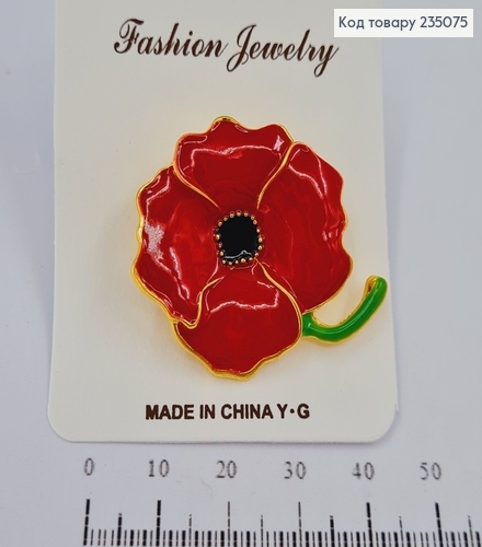 Брошь металл Мак 235075 фото 1