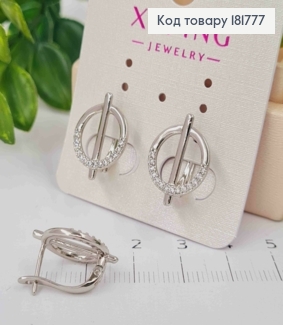 Серьги родованные "Феерические" с Блестящими камешками, длина 1,8см, английская застежка, Xuping 181777 фото