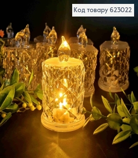 Декоративный LED фонарик 9см, "Свеча" теплого цвета, с батарейками 623022 фото