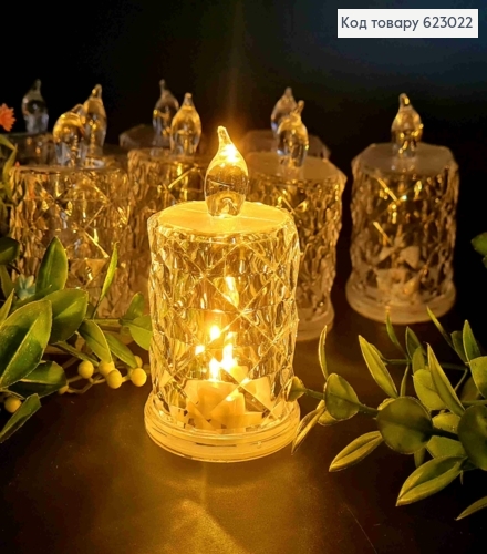 Декоративный LED фонарик 9см, "Свеча" теплого цвета, с батарейками 623022 фото 1