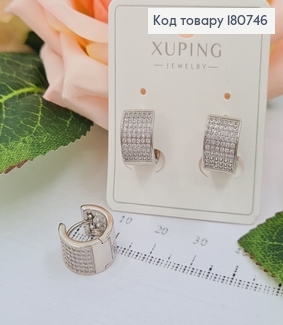 Сережки родовані кільця з камінцями, 1,2*0,6см, Xuping 180746 фото