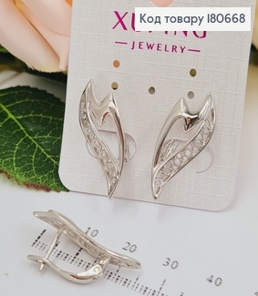 Сережки родированые Огонек (англ.застежка), 3*1,2см, Xuping 180668 фото