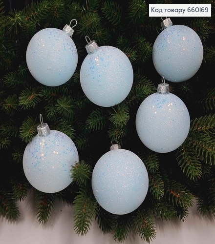 Набор шаров 60 мм Пастель, цвет ГОЛУБОЙ, 6шт/уп, Украина 660169 фото 1