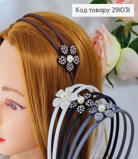 Обруч каучук двойной с цветочком в асс. 291031 фото