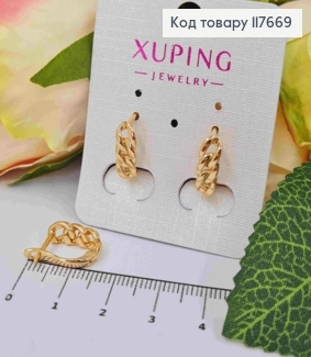 Серьги "Звенья", 1,3см, английская застежка, Xuping 18К 117669 фото