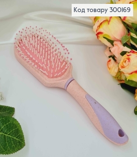 Массажная Щетка-гребешок для волос, Розового цвета, с лиловыми элементами, 23*6см 300169 фото