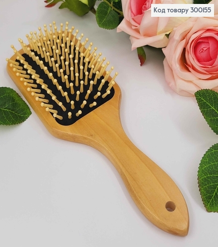 Щетка для волос, Деревянная, Массажная, черного цвета(24*8см) 300155 фото 1
