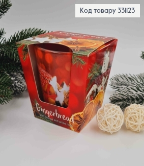 Аромасвечка стакан GINGERBREAD with oranžová and anise note ,115г/ 30год., 331123НР фото