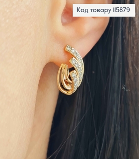 Серьги, "Кораллы", в камнях, 1,5см, англ.зам. Xuping 18K 115879 фото