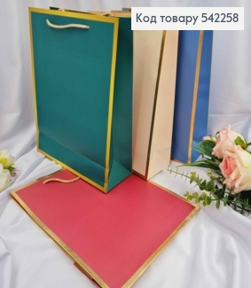 Пакет бумажный с мелким хаотическим тиснением, 32*26*10см, цвета в ассортименте. 542258 фото