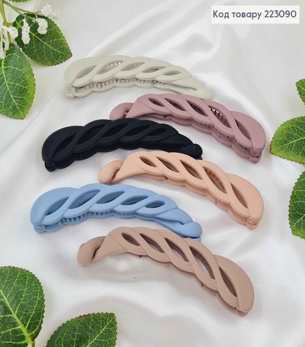 Заколка банан пластик матовый 1см "Волна" в ассортименте 223090 фото 1