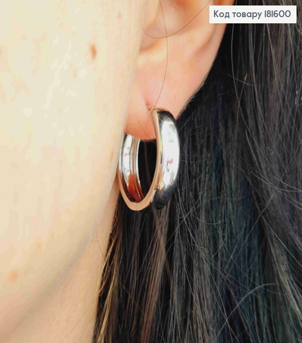 Серьги кольца классические, ширина 5мм, диаметр 2,3см, Xuping 181600 фото 1