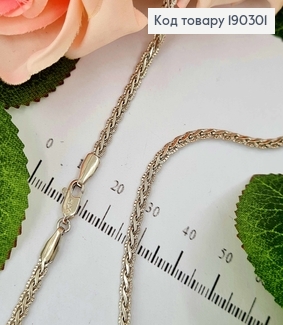 Цепочка родованая 3мм плетение косичка , дл.45см, Xuping 190301 фото