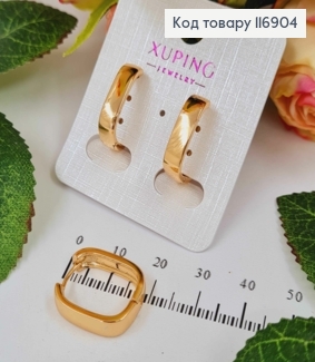 Серьги прямоугольные "Кольца" кольца, диаметр 1,8см, Xuping 18K 116904 фото