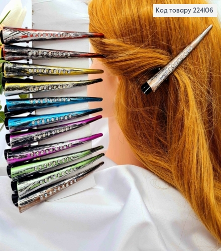 Заколка стрела металл, "Под старину", с камешками, цвета в ассорт. 13см 224106 фото 1