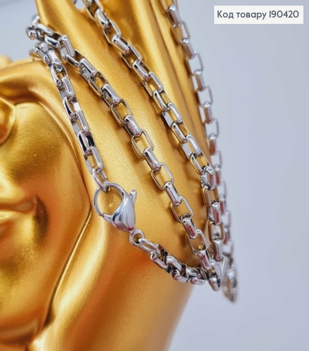 Ланцюжок родований, квадратне якірне плетіння, довжина 50см, Stainlles Still 190420 фото 1