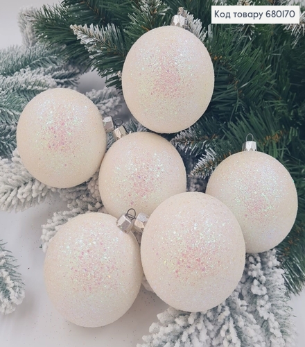 Набір куль 80мм Блиск БІЛИЙ 6шт/уп, Україна 680170 фото 1