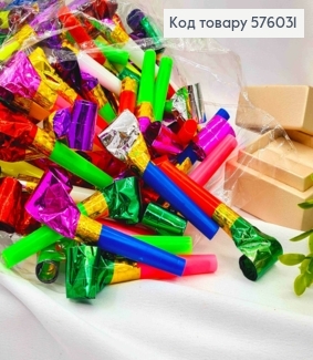 Набор: Дудка-"язычок" карнавальный, Разноцветные, ориентировочно 100шт/уп 576031 фото
