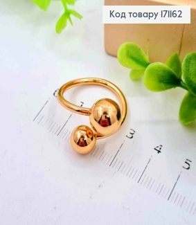 Кольцо с двумя шариками, Xuping 18К. 171162 фото