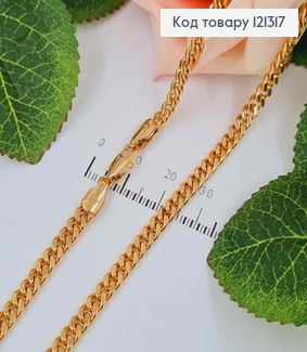 Цепочка 4мм, длина 60см, плетение ПАНЦИРНОЕ, Xuping 18K 121317 фото