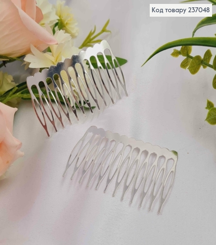 Заготовка на гребень металл серебряная 6см 237048 фото 1
